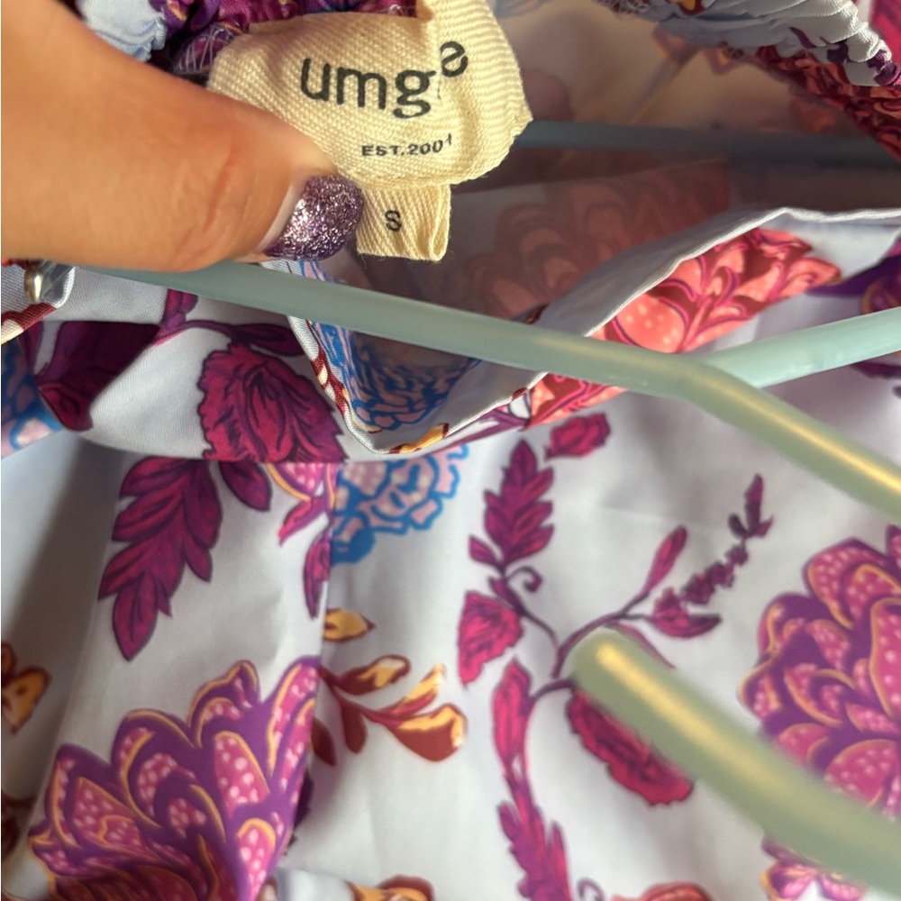 Umgee Floral Print pajama Shorts - Picture 3 of 3